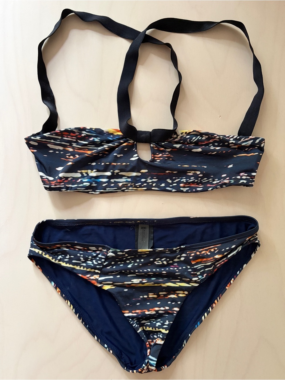 Zero + Maria Cornejo Navy Multicolor Printed Bikini